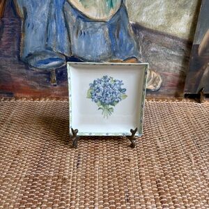 Vintage France Violettes Anne de Solages Porcelain Trinket Dish Paris Floral